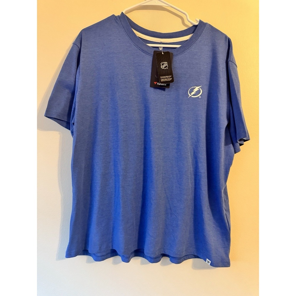 Tampa Bay Lightning Shirt Womens XL Blue NHL Hockey Majestic Fan Fashion Tee Top